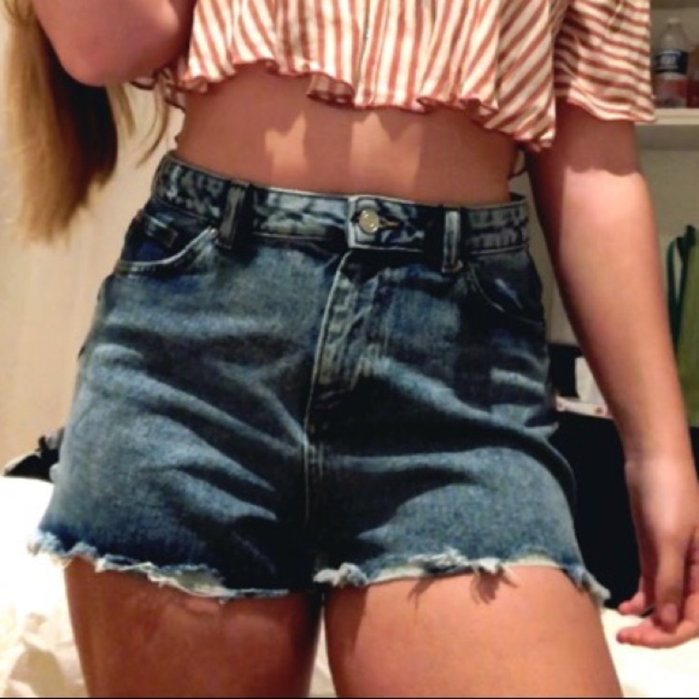 High Rise Denim Shorts